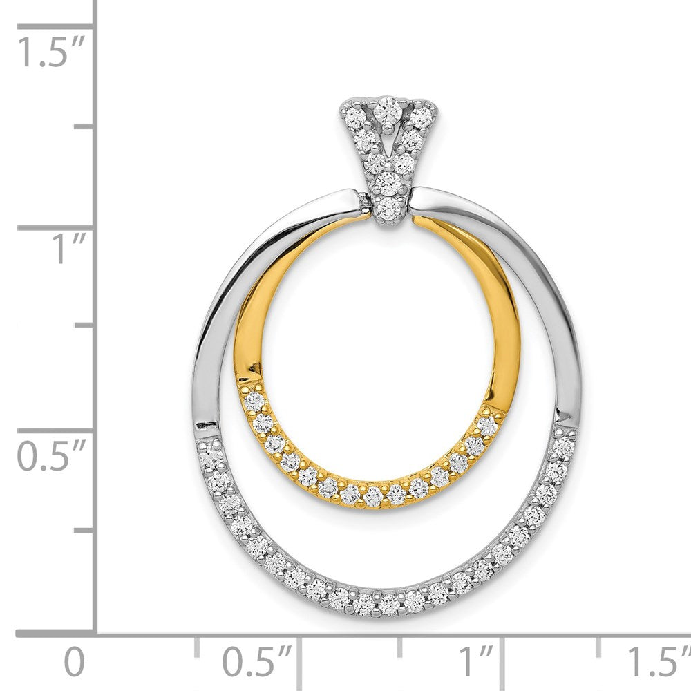 14k Two-tone 1/2 carat Diamond Fancy Double Circle Pendant