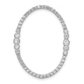 14k White Gold 3/4 carat Diamond Oval Chain Slide