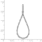 14k White Gold 3/4 carat Diamond Teardrop Pendant