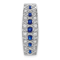 14k White Gold 1/5 carat Diamond and .31 Graduated Sapphire Fancy Chain Slide
