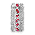 14k White Gold Diamond and .17 Ruby Fancy Vintage Chain Slide