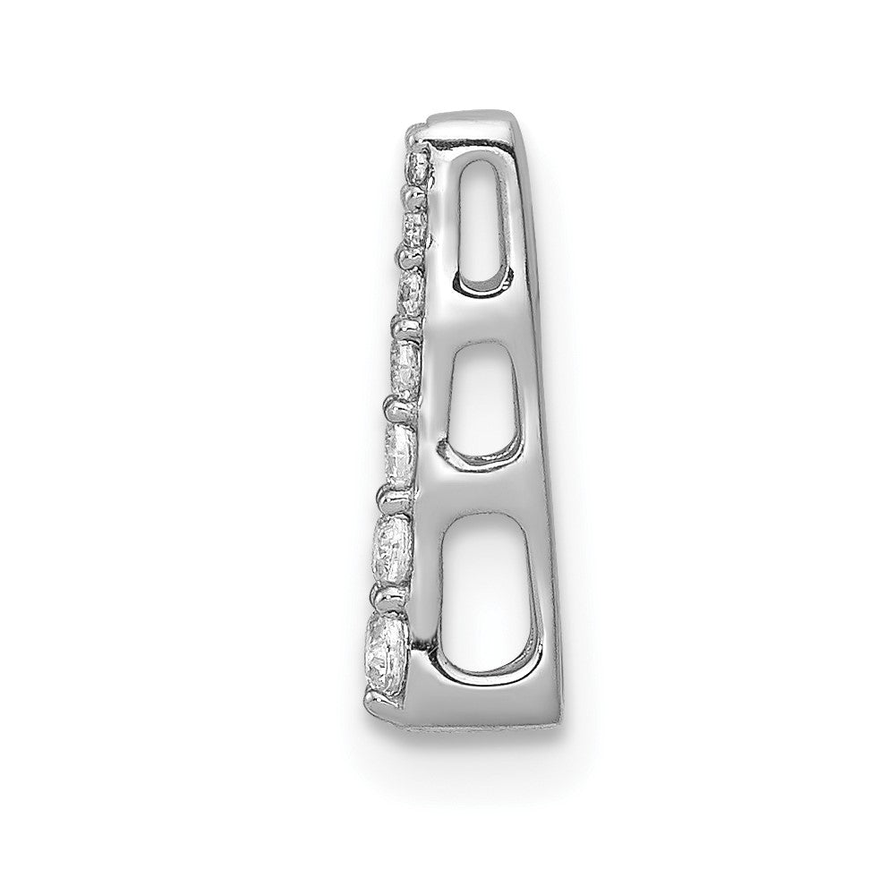 14k White Gold 1/10 carat Diamond Fancy Chain Slide