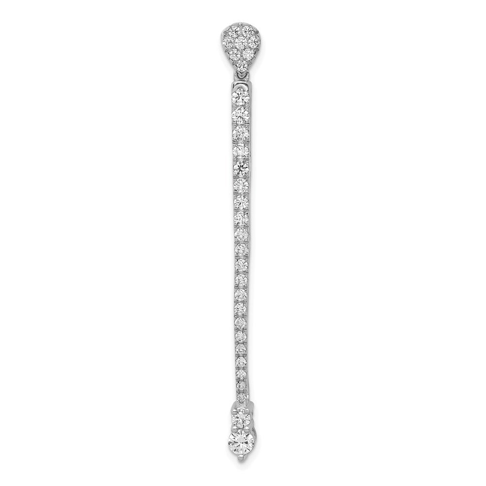 14k White Gold 1 carat Lab Grown Diamond VS/SI+ G+ Fashion Bar Chain Slide Pendant