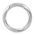14k White Gold 1/5 carat Diamond Fancy Twist Circle Chain Slide