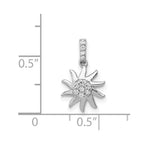 14k White Gold 1/15 carat Diamond Fancy Sun Pendant