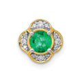 14k Diamond and .33 Emerald Fancy Chain Slide