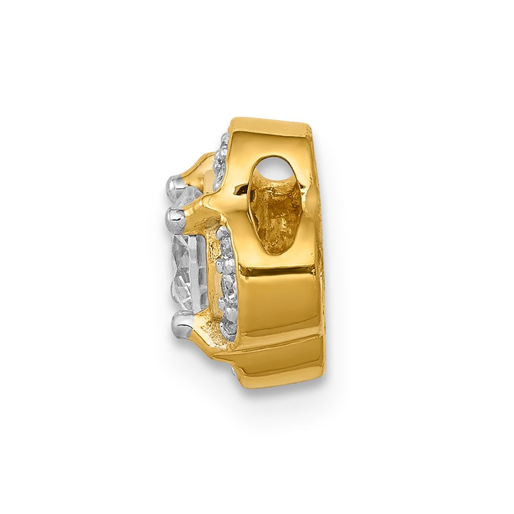 14k Polished Diamond and .33 Sapphire Fancy Chain Slide