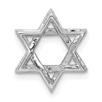14k White Gold 1/10 carat Diamond Star of David Chain Slide