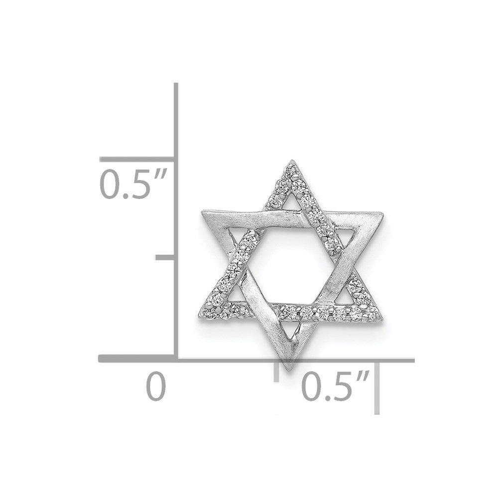 14k White Gold 1/10 carat Diamond Star of David Chain Slide