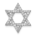 14k White Gold 1/2 carat Diamond Star of David Chain Slide