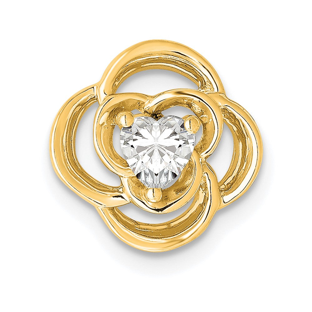 14k 1/4 carat Lab Grown Diamond VS/SI+ G+ Complete Flower Chain Slide Pendant