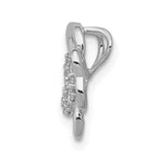 14k White Gold 1/15 carat Diamond Four Leaf Clover Chain Slide