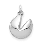 14k White Gold 1/15 carat Diamond Fortune Cookie Pendant