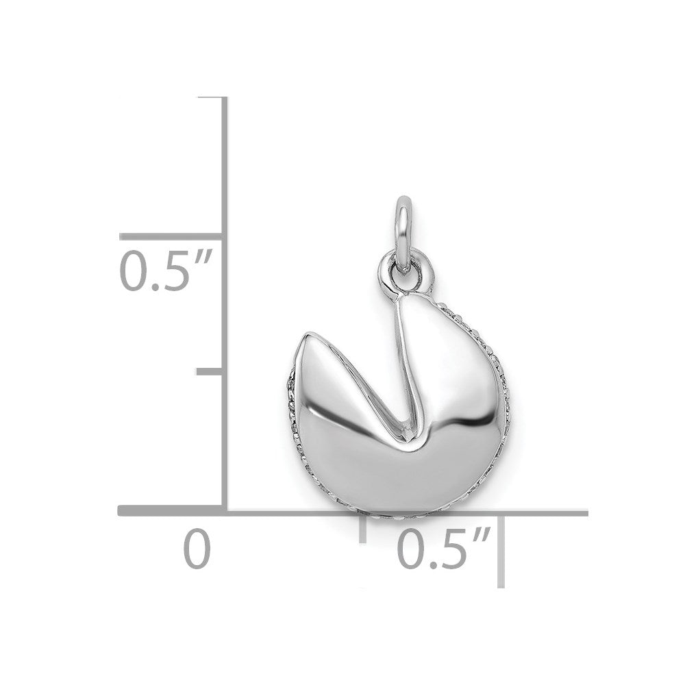 14k White Gold 1/15 carat Diamond Fortune Cookie Pendant
