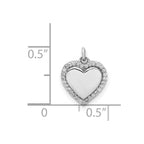 14k White Gold 1/10 carat Diamond Fancy Polished Heart Pendant