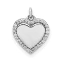14k White Gold 1/10 carat Diamond Fancy Polished Heart Pendant