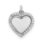 14k White Gold 1/10 carat Diamond Fancy Polished Heart Pendant
