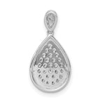 14k White Gold 1/4 carat Pave Diamond Fancy Teardrop Pendant