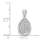 14k White Gold 1/4 carat Pave Diamond Fancy Teardrop Pendant