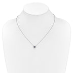 14k White Gold Diamond and Oval Sapphire Fancy 18 inch Necklace