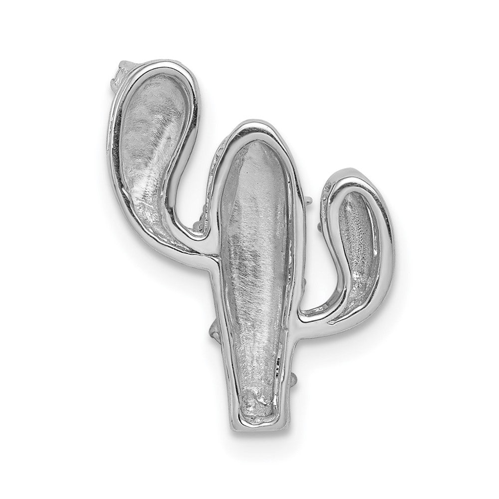 14k White Gold 1/10 carat Diamond Cactus Chain Slide