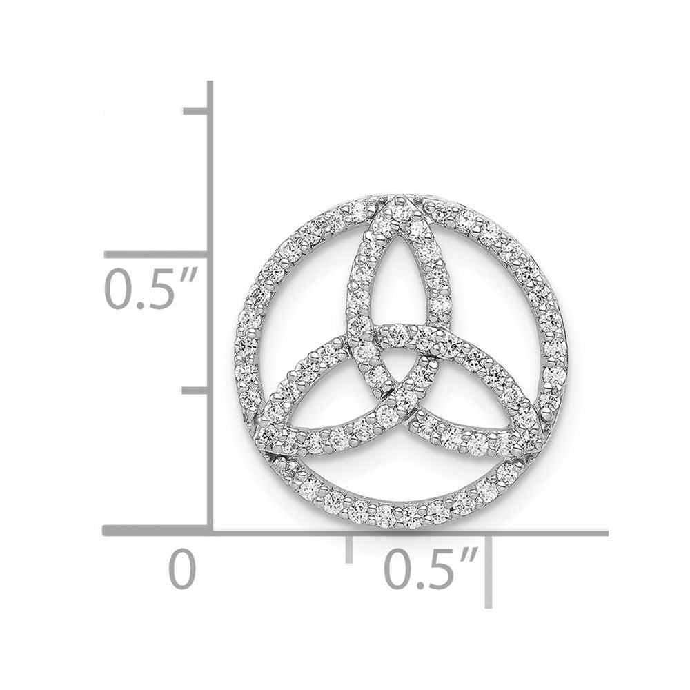 14k White Gold 1/3 carat Diamond Celtic Circle Chain Slide