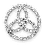 14k White Gold 1/3 carat Diamond Celtic Circle Chain Slide