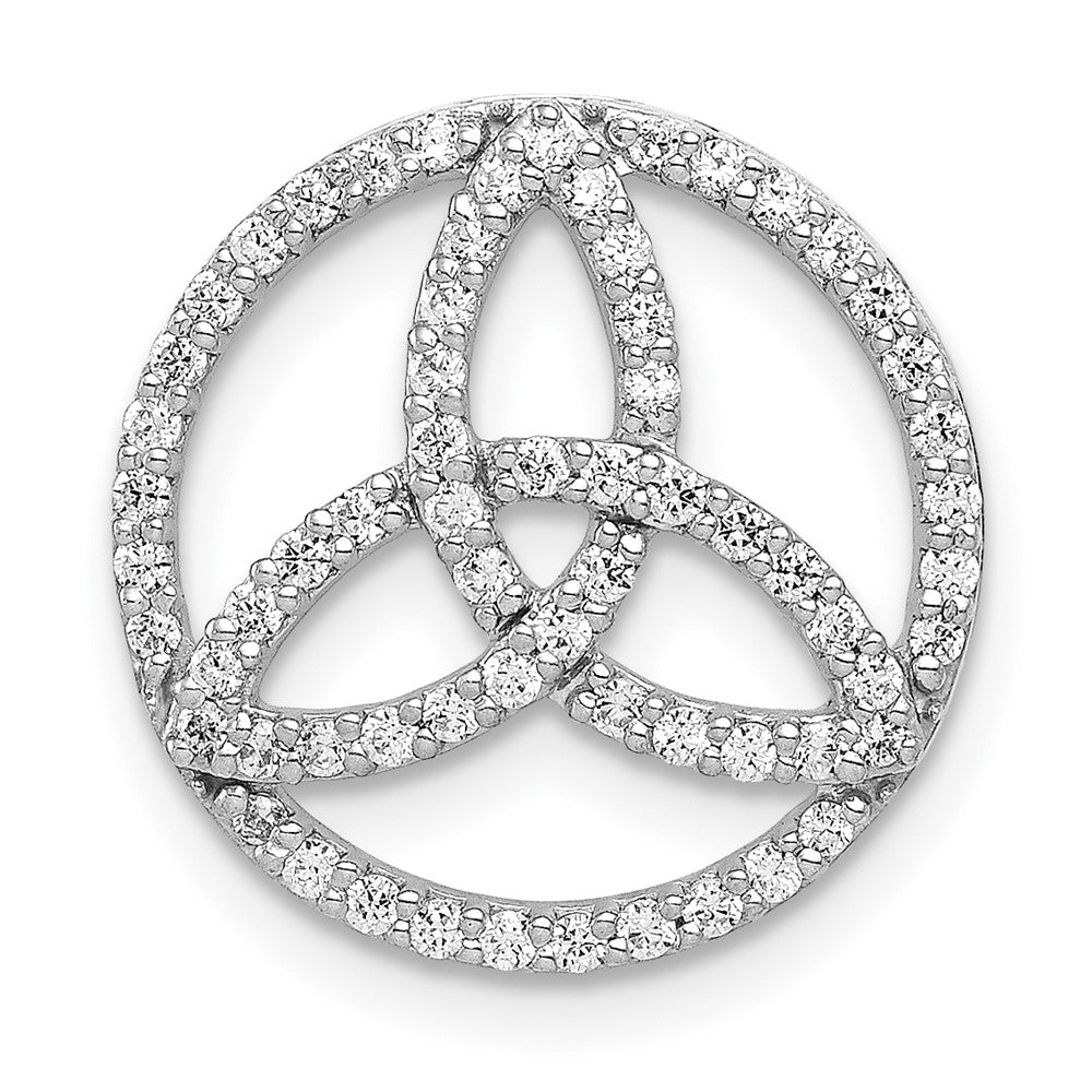 14k White Gold 1/3 carat Diamond Celtic Circle Chain Slide