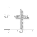 14k White Gold 1/10 carat Diamond Double Cross Chain Slide