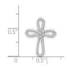 14k White Gold 1/20 carat Diamond Cross Pendant