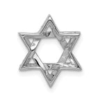 14k White Gold 1/8 carat Diamond Star of David Chain Slide