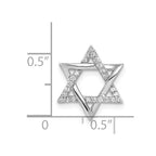 14k White Gold 1/8 carat Diamond Star of David Chain Slide