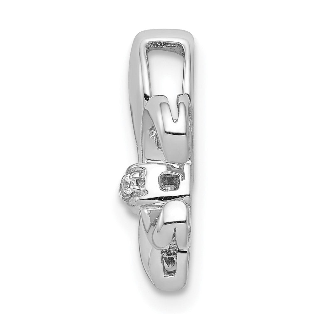 14k White Gold Diamond Fleur de Lis Chain Slide