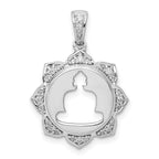 14k White Gold 1/6 carat Diamond Buddha Pendant
