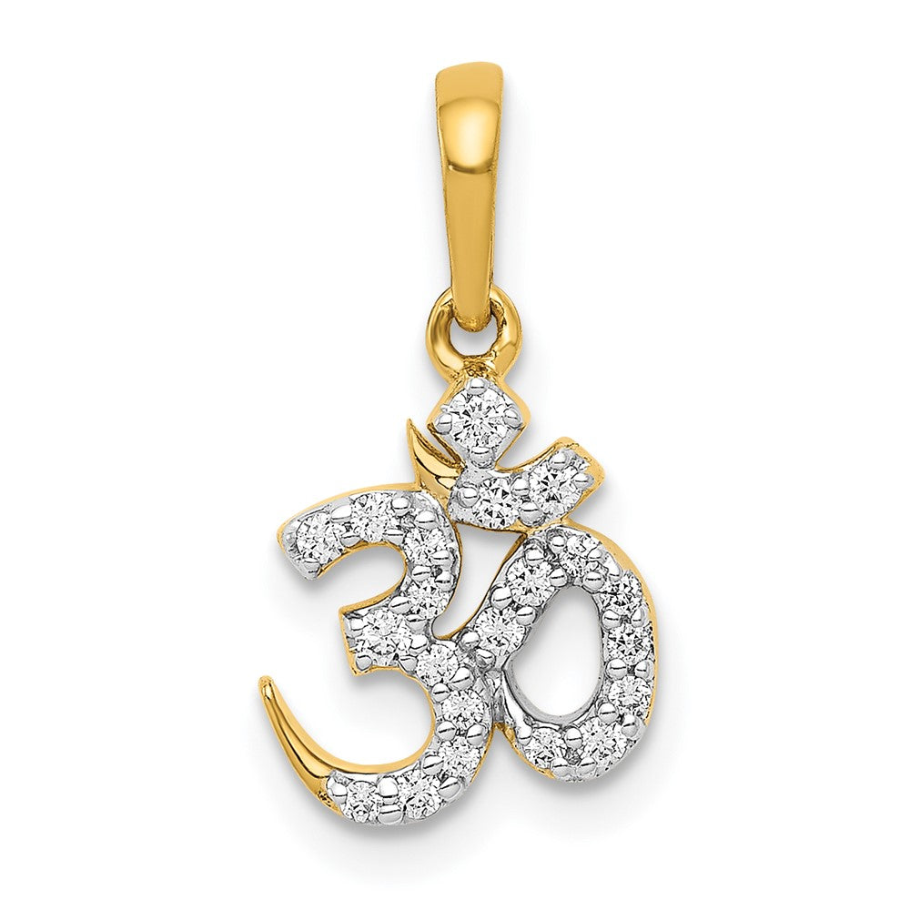 14k 1/6 carat Diamond Om Symbol Pendant