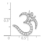 14k White Gold 3/8 carat Diamond Om Symbol Chain Slide