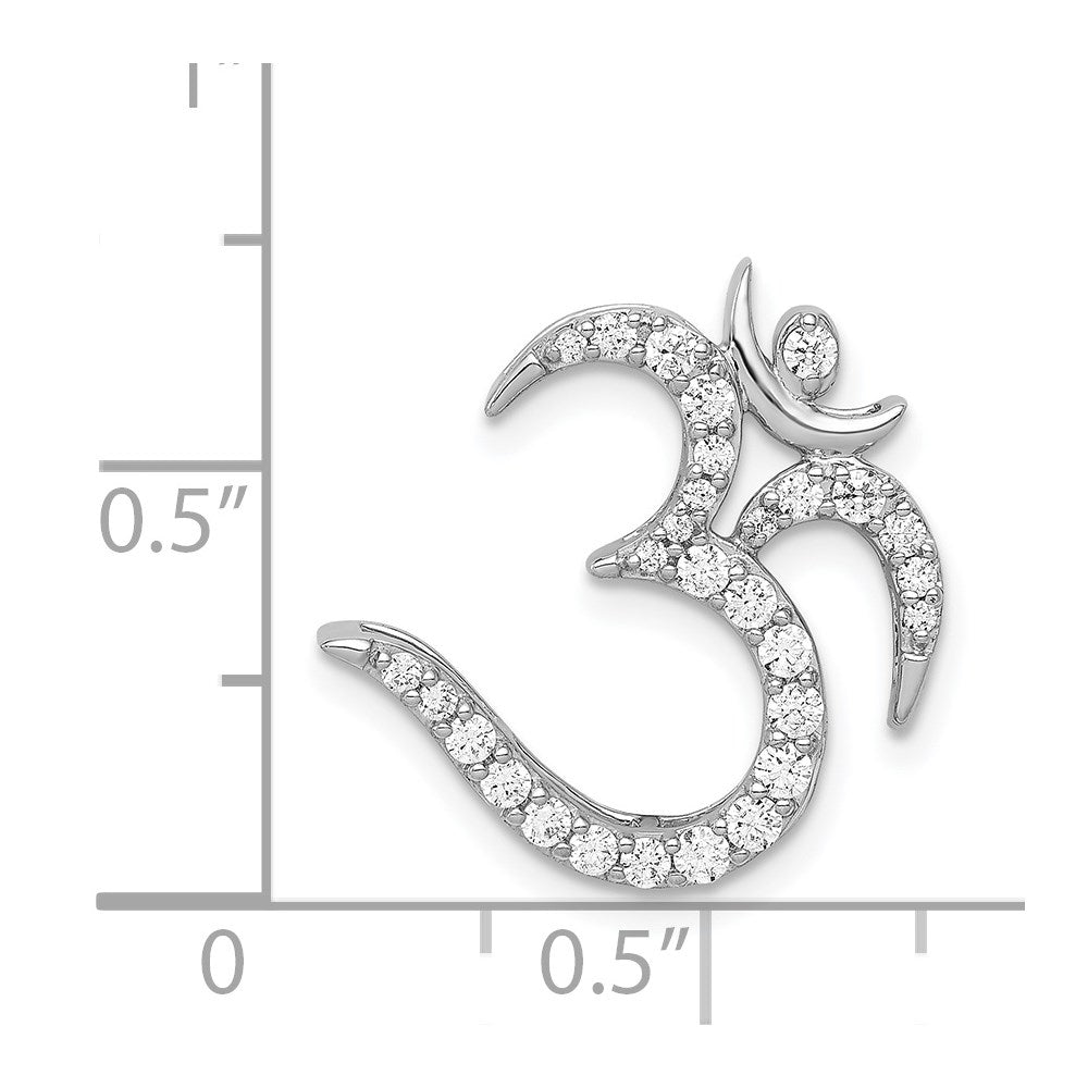 14k White Gold 3/8 carat Diamond Om Symbol Chain Slide