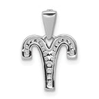 14k White Gold Diamond Aries Zodiac Pendant