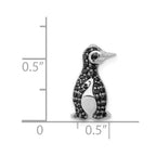 14k White Gold 1/5 carat Black Diamond Penguin Chain Slide