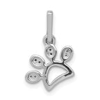 14k White Gold 1/10 carat Diamond Paw Print Pendant