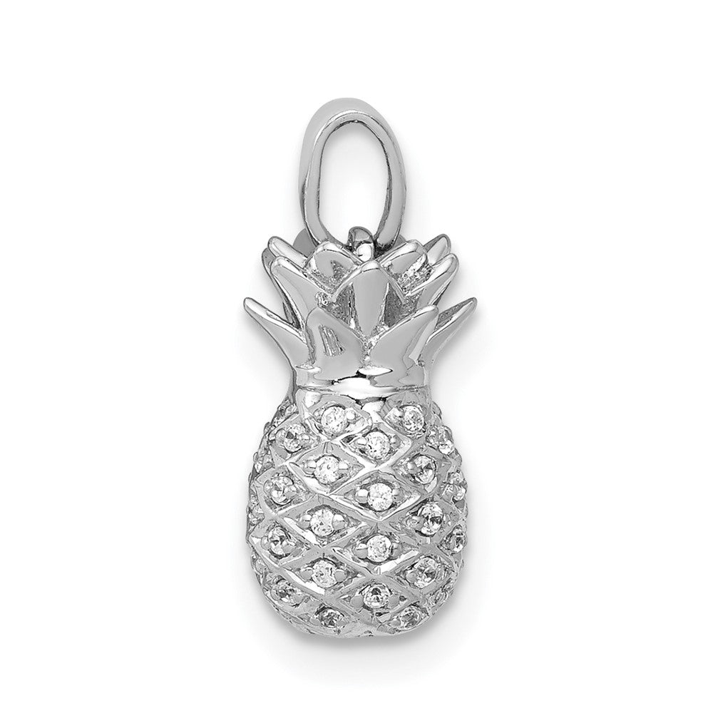 14k White Gold 1/6 carat Diamond Pineapple Pendant