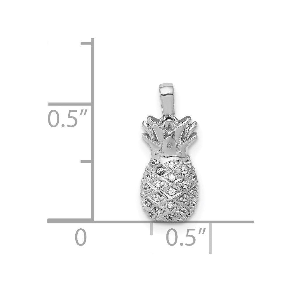 14k White Gold 1/6 carat Diamond Pineapple Pendant