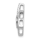 14k White Gold 1/10 carat Diamond Star of David with Chai Chain Slide