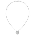 14k White Gold 1/2 carat Diamond Vintage Hearts Pendant 18 inch Necklace