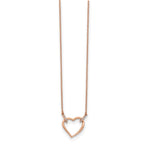 14k Rose Gold 1/20 carat Diamond Heart 18 inch Necklace