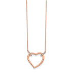 14k Rose Gold 1/4 carat Diamond Heart 18 inch Necklace