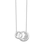 14k White Gold 3/4 carat Lab Grown Diamond VS/SI+ G+ Complete 17.75 inch Interlocking Circle Necklace