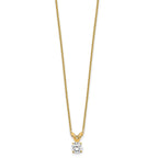 14k 1/4 carat Lab Grown Diamond VS/SI+ G+ Round Complete Four Prong 18 inch Solitaire Pendant Necklace