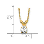 14k 1/4 carat Certified Lab Grown Diamond VS+ F+ Round Complete Four Prong 18 inch Solitaire Pendant Necklace
