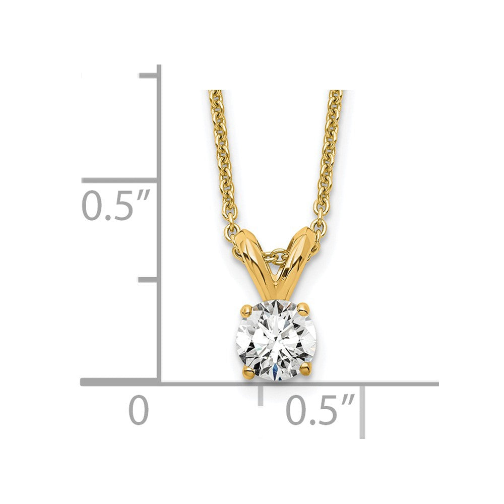 14k 1/4 carat Lab Grown Diamond VS+ F+ Round Complete Four Prong 18 inch Solitaire Pendant Necklace